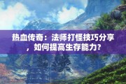 热血传奇：法师打怪技巧分享，如何提高生存能力？