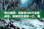 梦幻西游：玩家花500万买服战号，却被对方反咬一口，要求退款