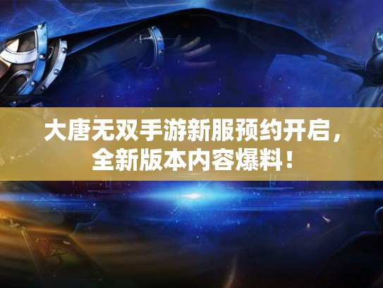 大唐无双手游新服预约开启，全新版本内容爆料！