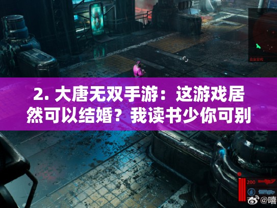 2. 大唐无双手游：这游戏居然可以结婚？我读书少你可别骗我！