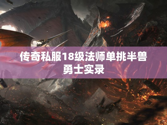 传奇私服18级法师单挑半兽勇士实录
