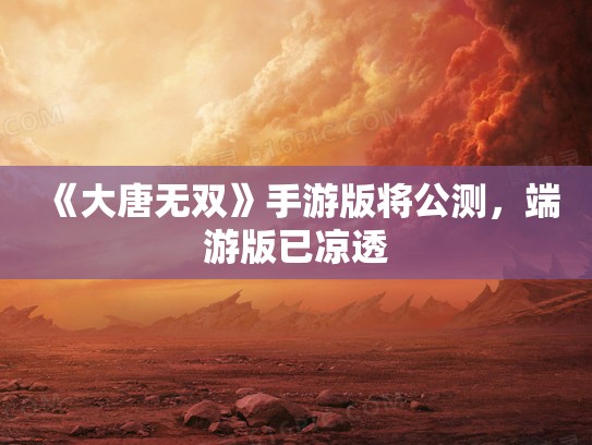 《大唐无双》手游版将公测，端游版已凉透